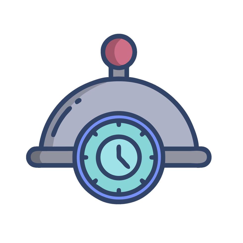 A clock and a bell on top of a hat vector