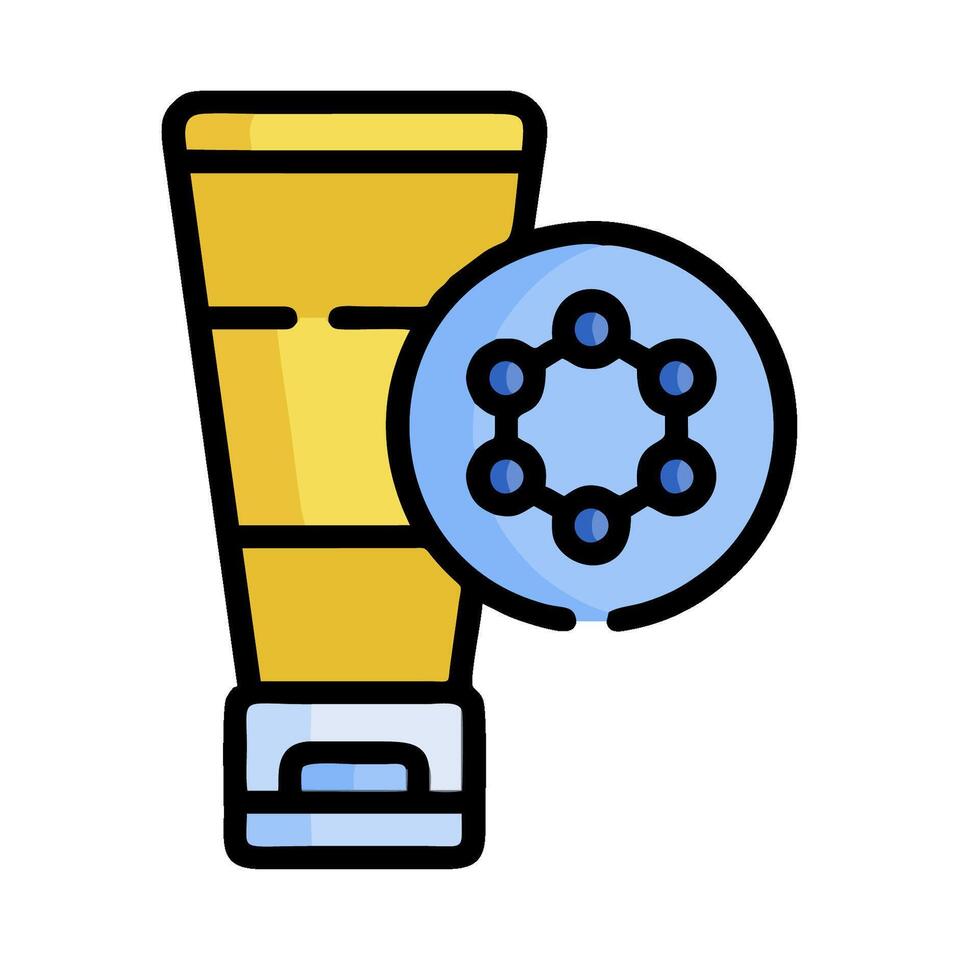 A tube of toothpaste with a blue dot on it vector