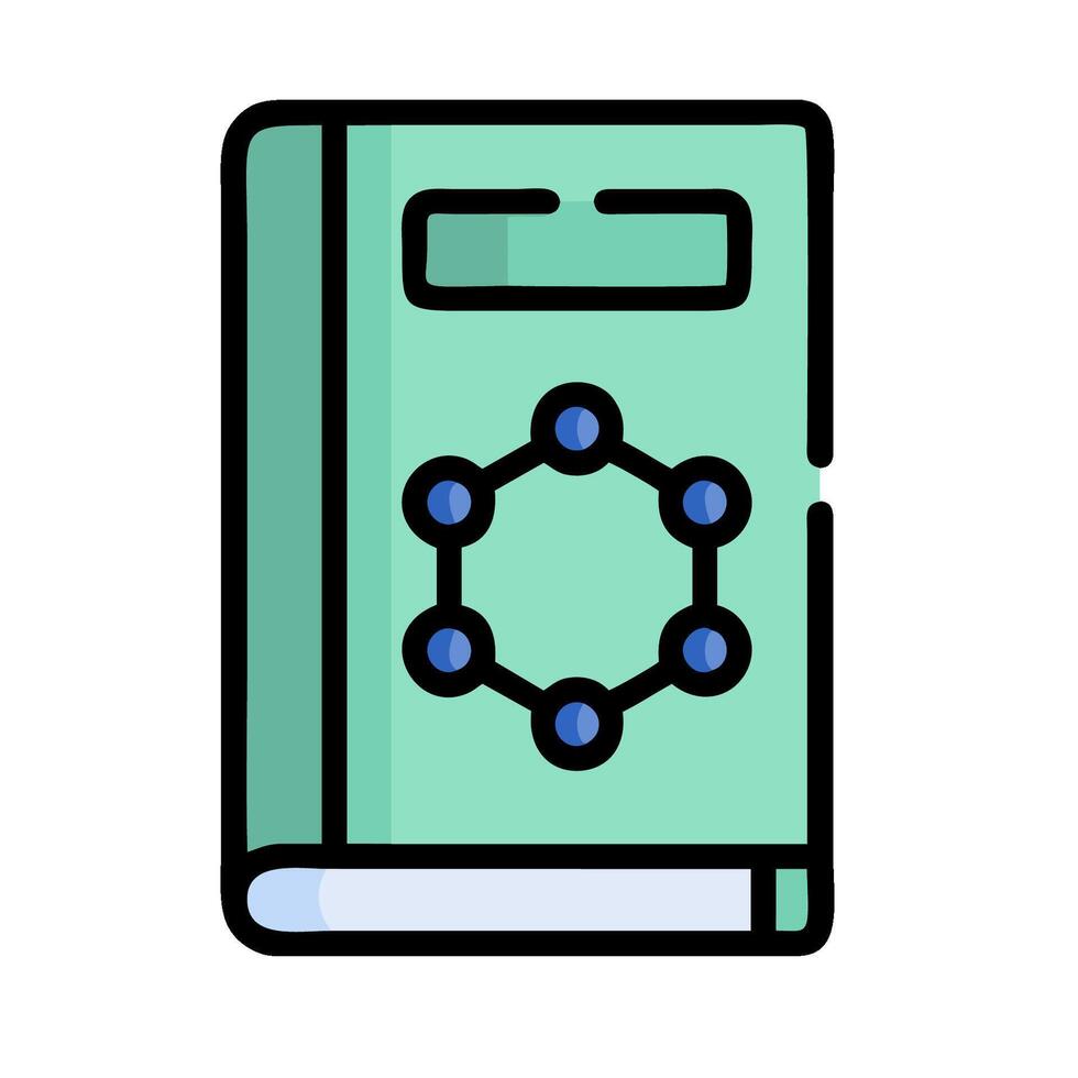 A book with a molecule on it vector