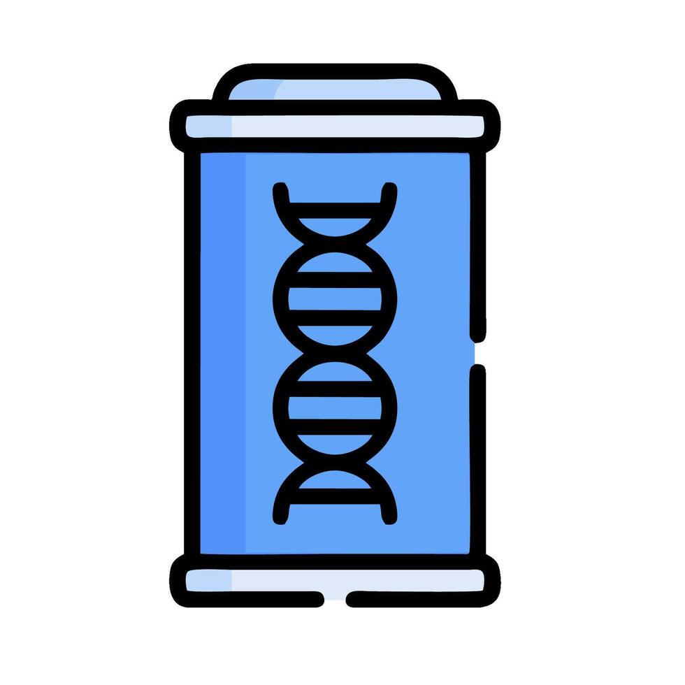 A can of soda with a dna molecule on it vector