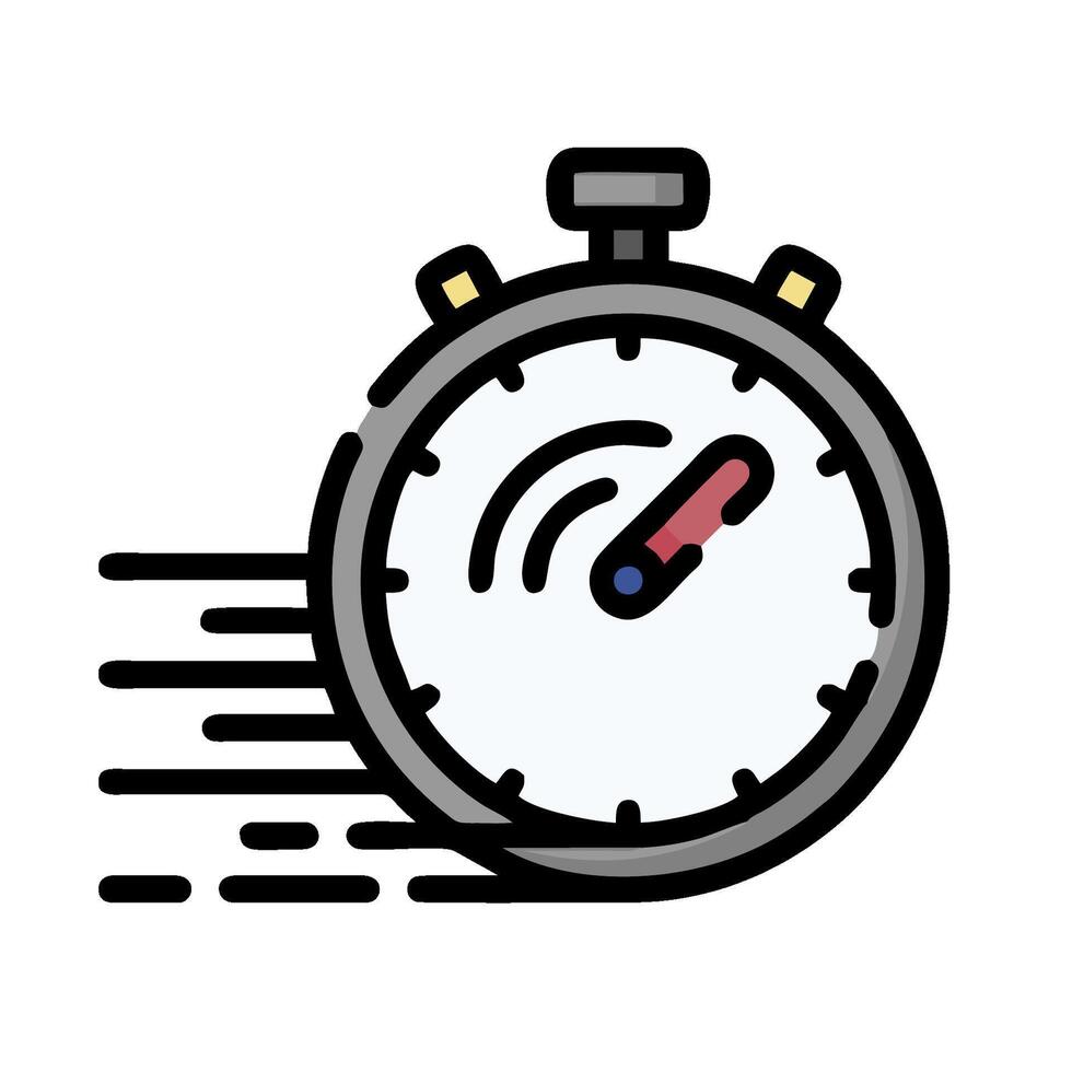 A stopwatch with a speed icon on a white background vector