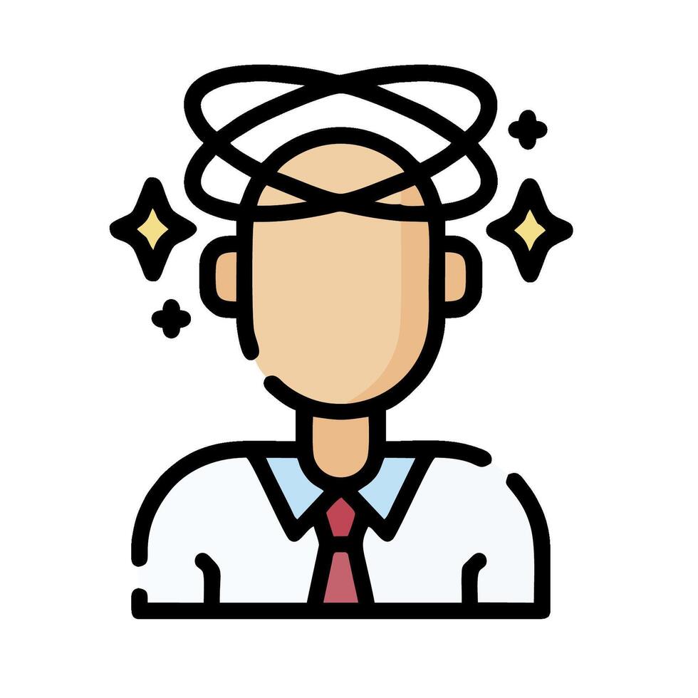 A man with a hat and tie on his head vector
