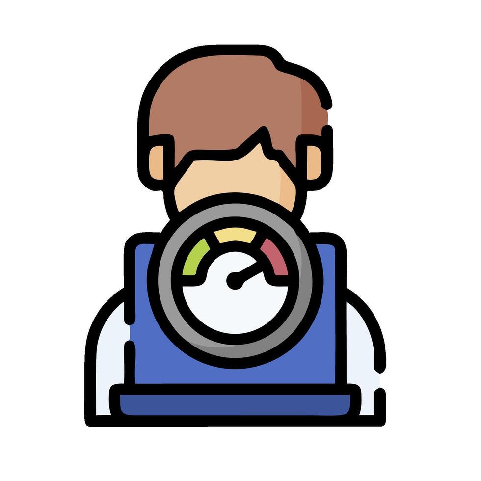 A man with a clock on his desk vector