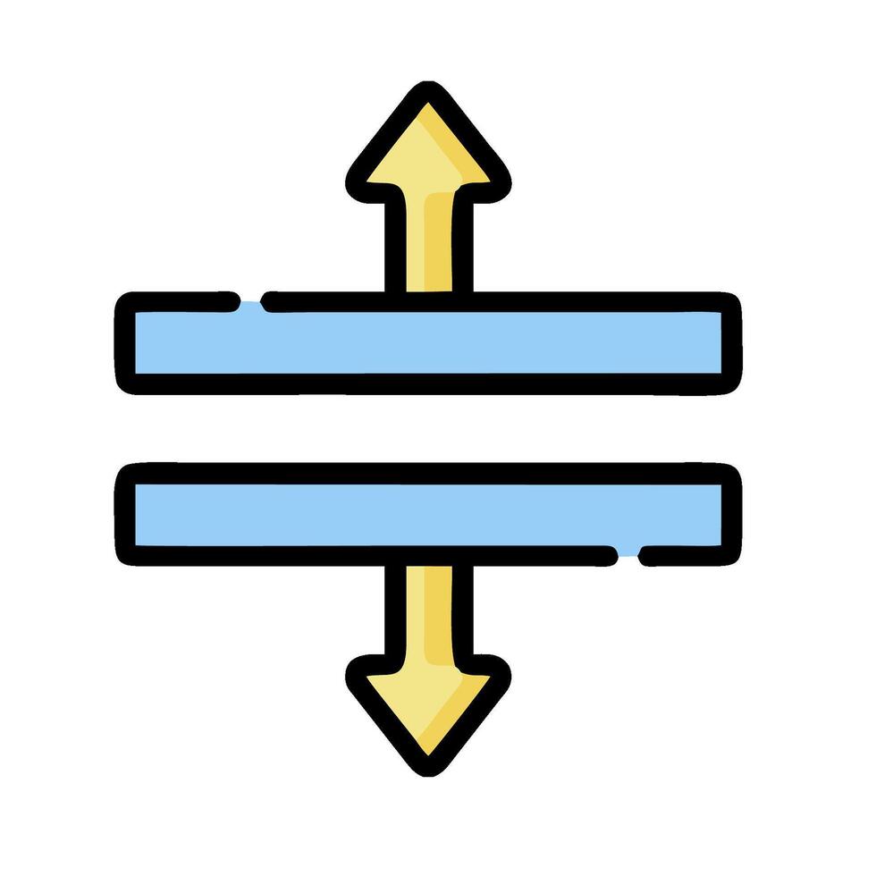 A blue and yellow arrow pointing to the right vector