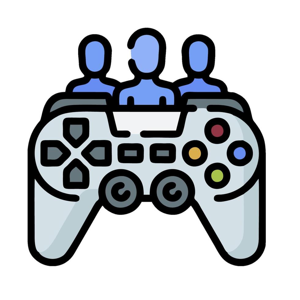 A game controller with two people sitting on it vector