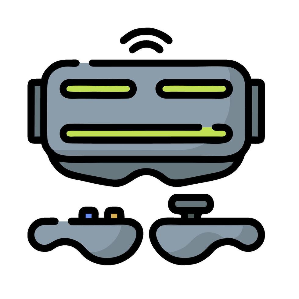 A virtual reality headset and a controller vector