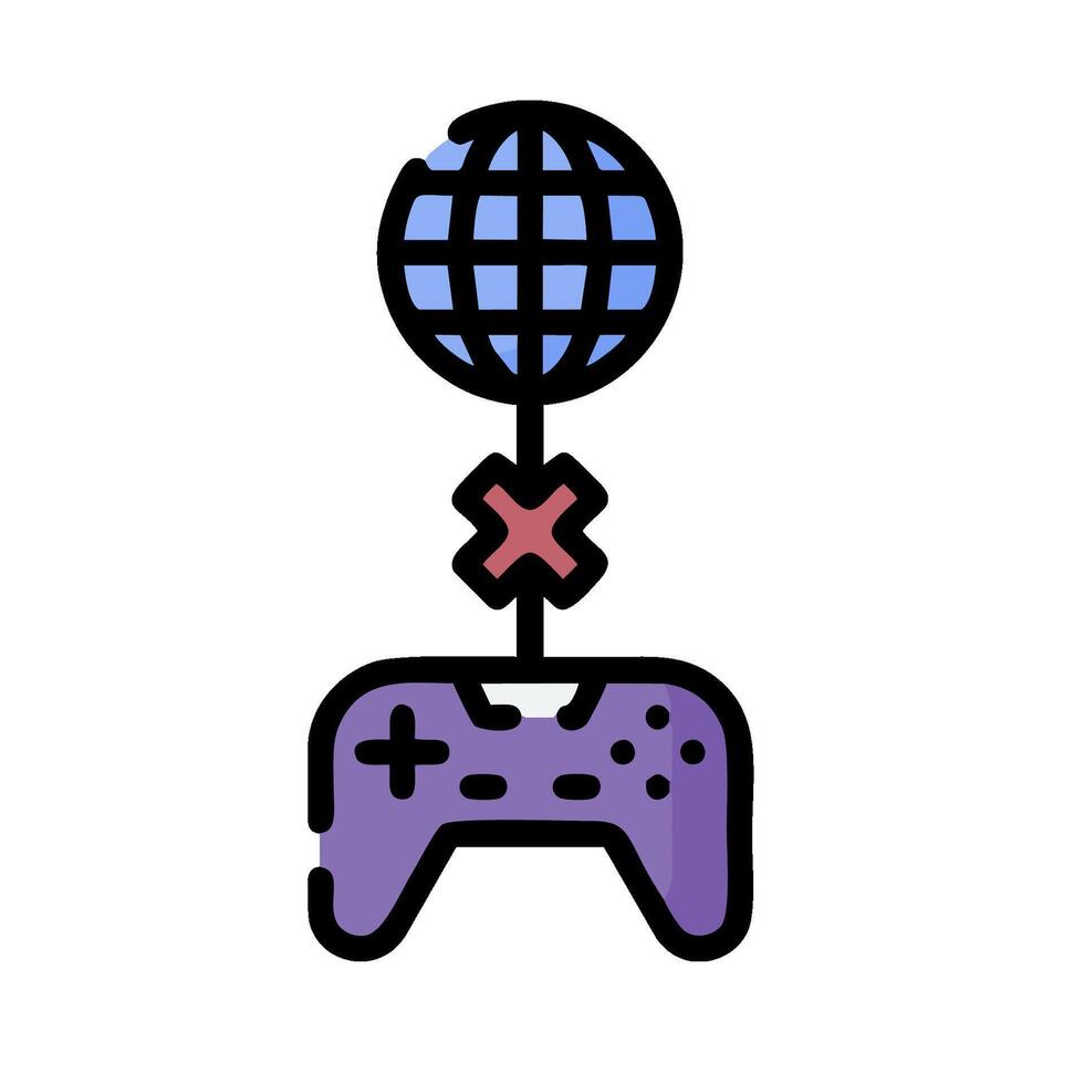 A game controller with a globe on top vector