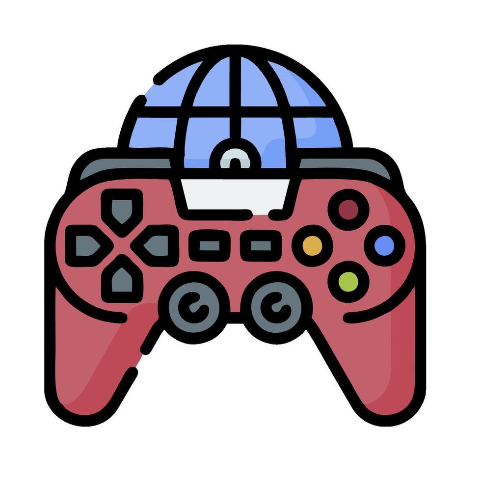 A game controller with a globe on it vector