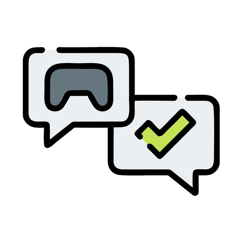 A game controller and a check mark vector