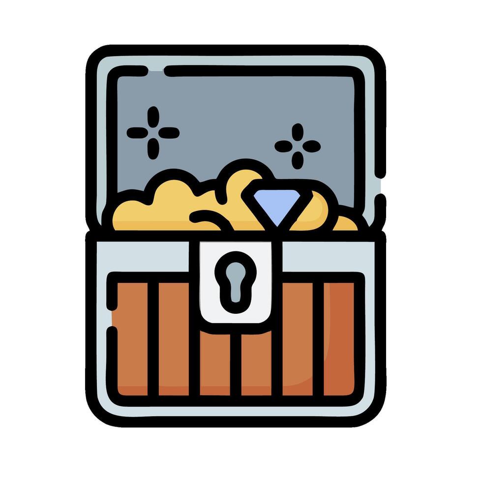 A chest with a diamond inside it on a white background vector