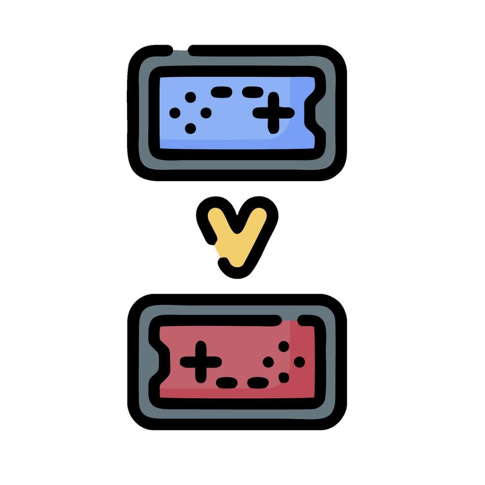Battery icon with two different colors vector