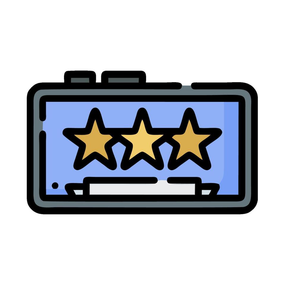 A five star rating icon on a white background vector