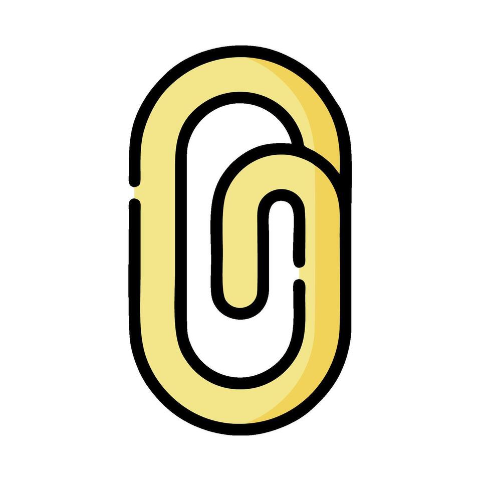 A yellow paper clip icon on a white background vector