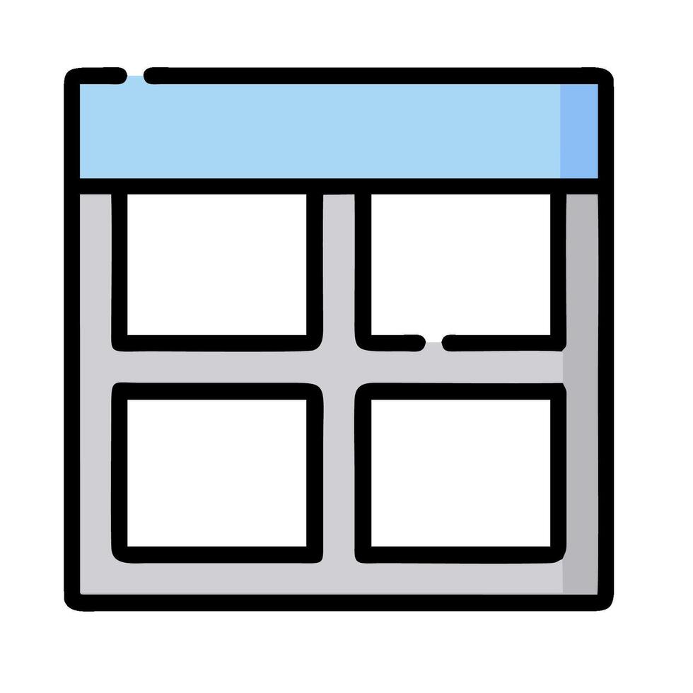 A square with four squares on it vector