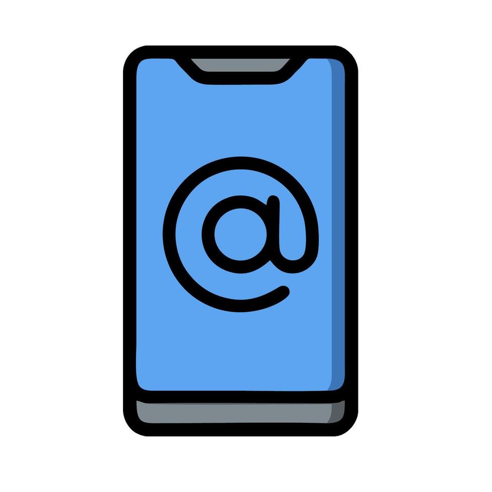 An email icon on a phone vector