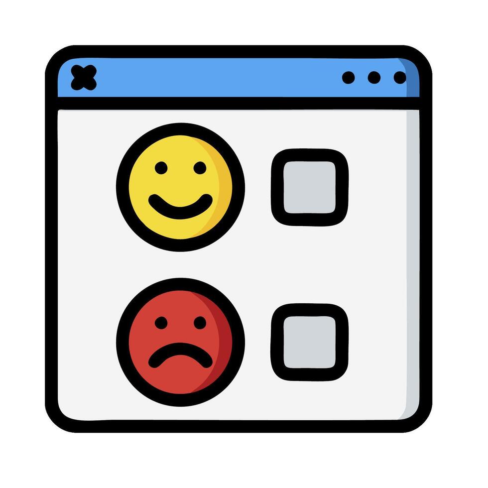 A smiley face and a sad face on a computer screen vector