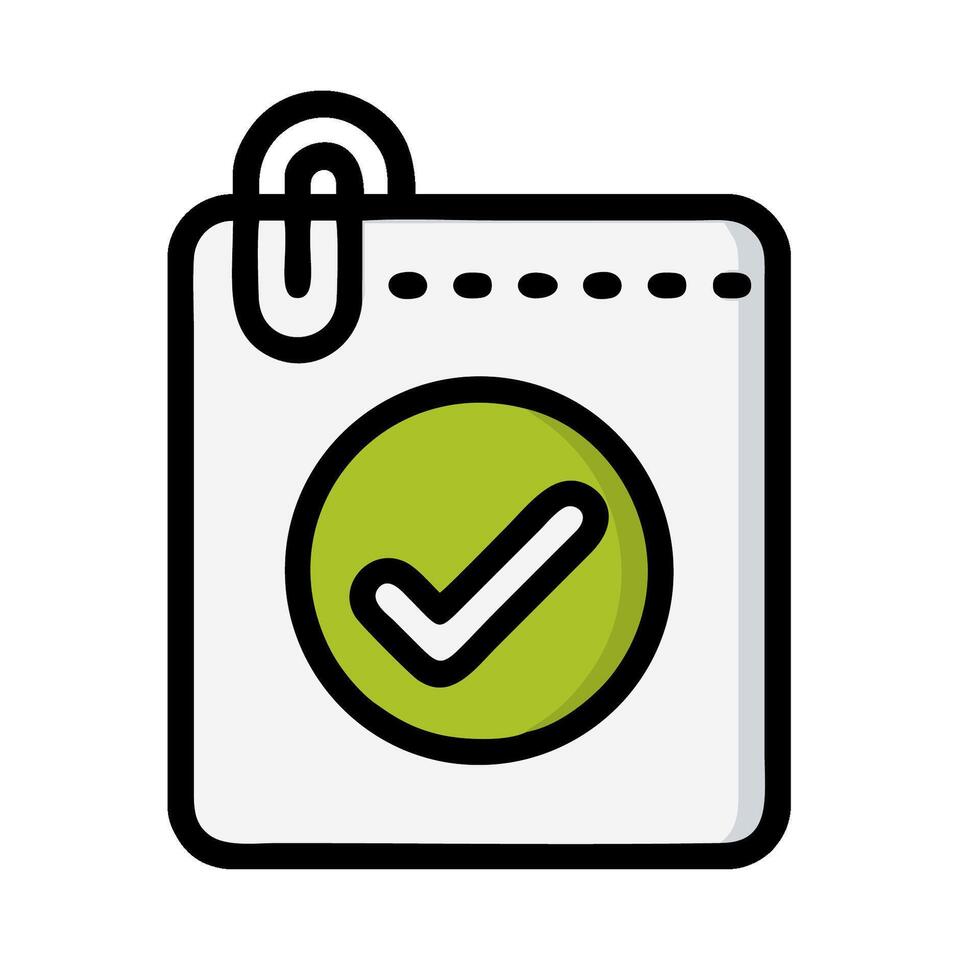 A check mark in a paper bag icon vector