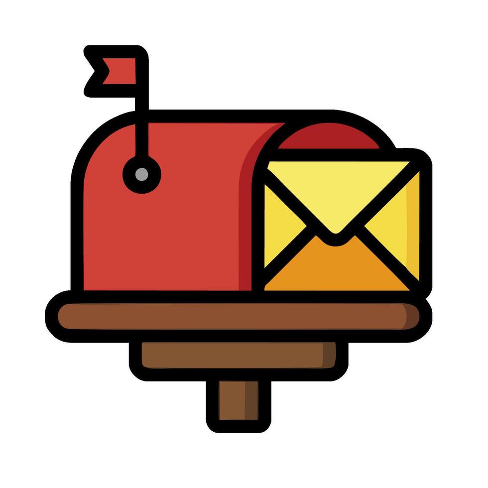 Mailbox icon with envelope and flag vector