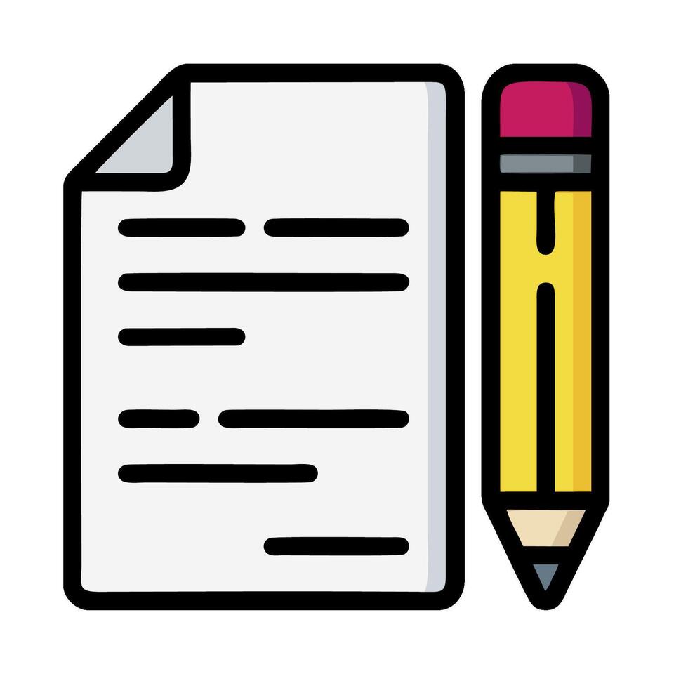 A pencil and paper icon on a white background vector