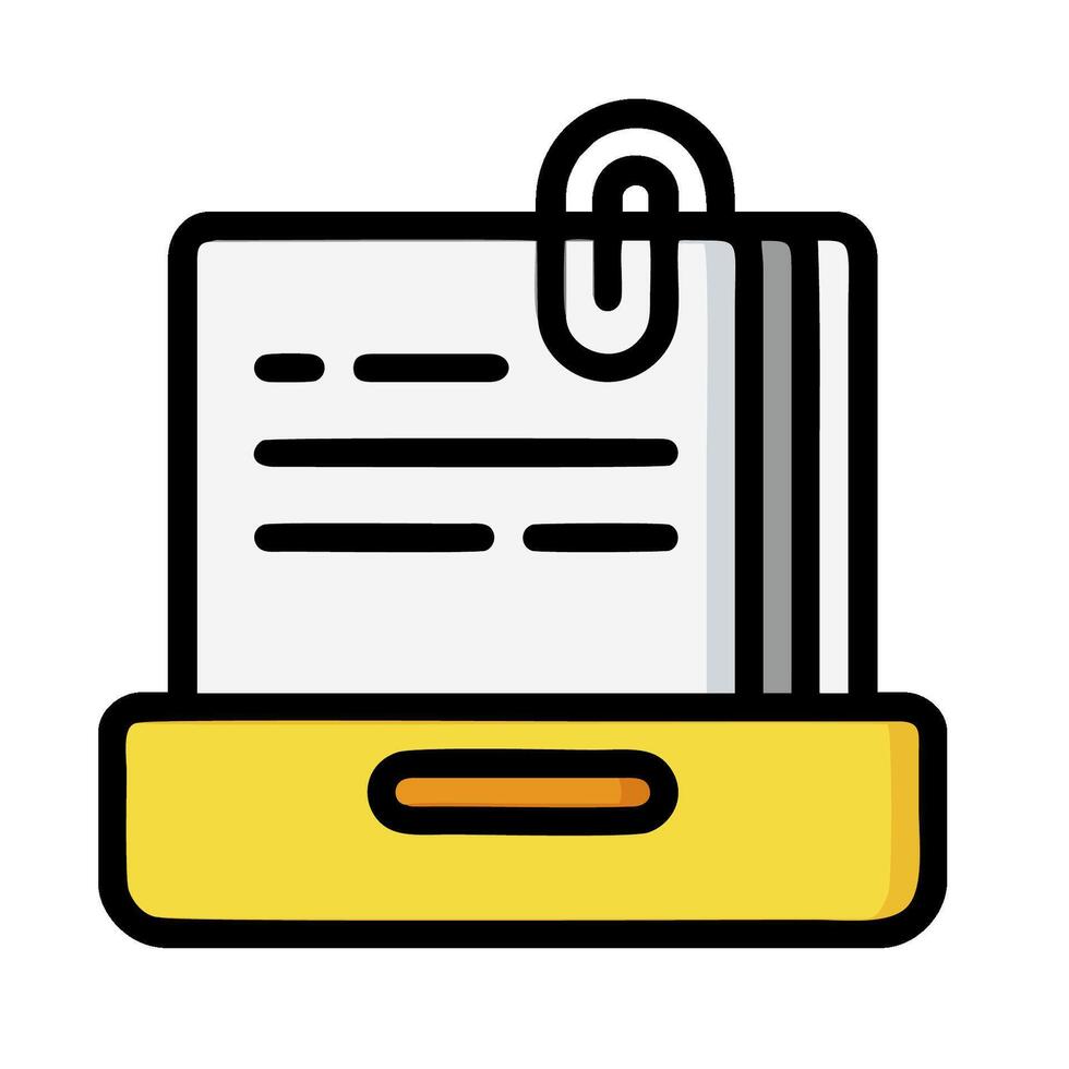 A yellow folder with a paper clip on top vector