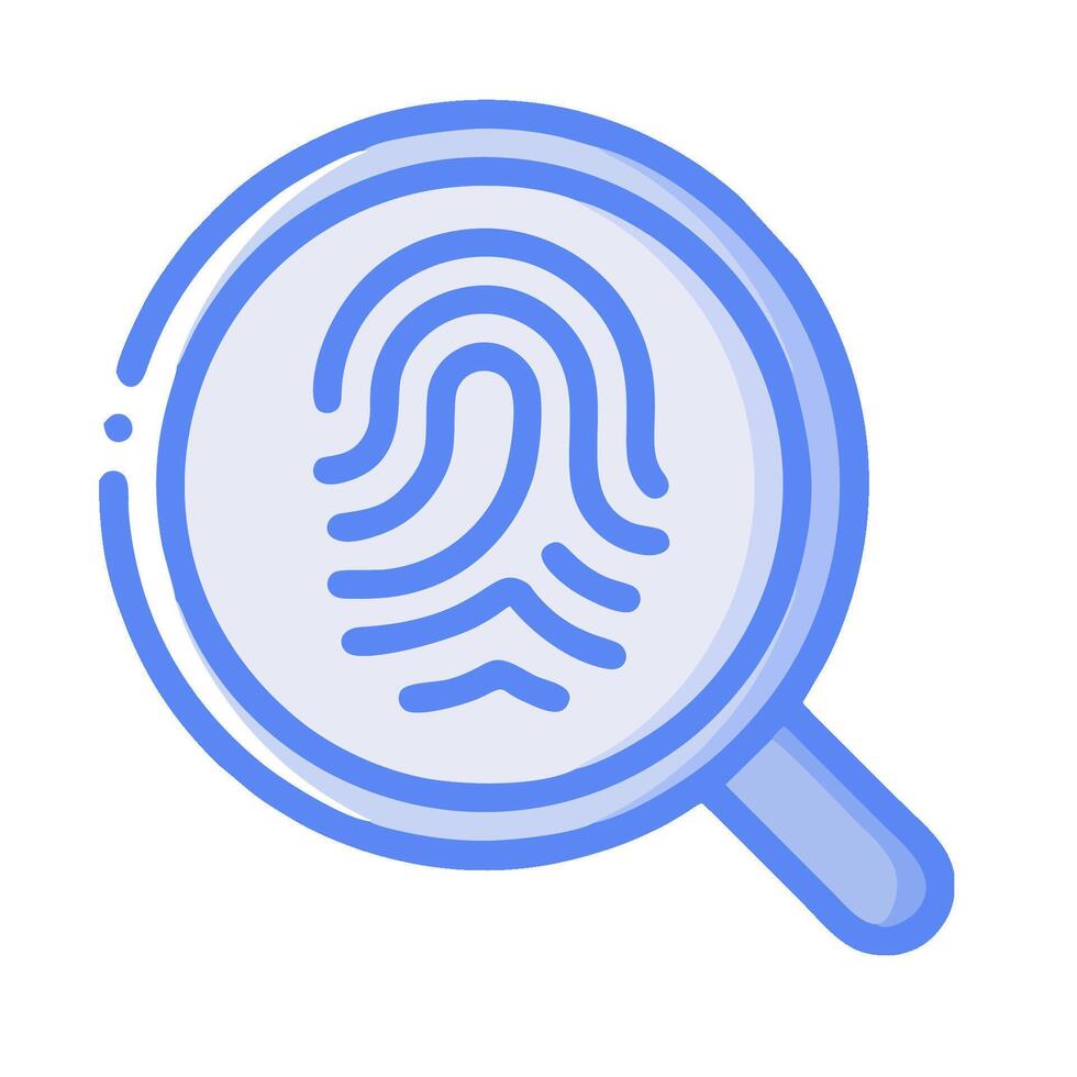 Magnifying fingerprint icon illustration design vector