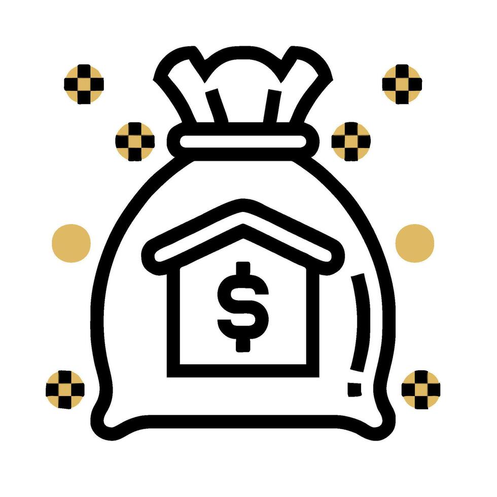 Money bag icon with dollar sign vector