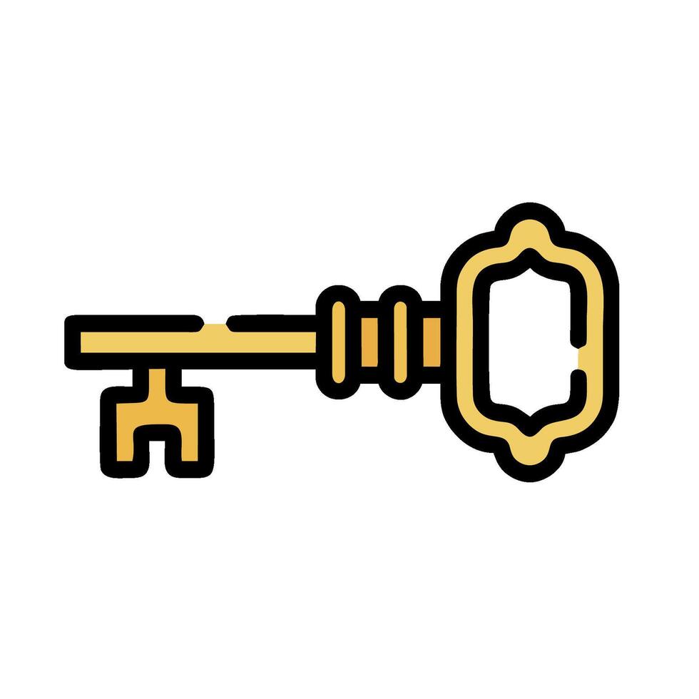 Key icon, illustration, flat design, isolated on white background vector