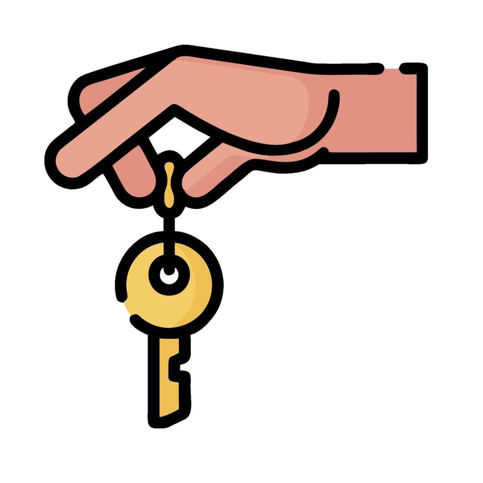 Hand holding a key icon illustration vector