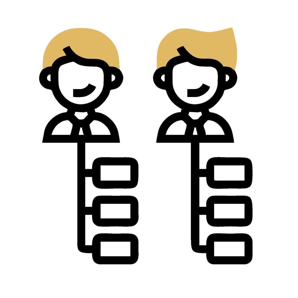 Two people are standing next to each other, one is holding a book vector