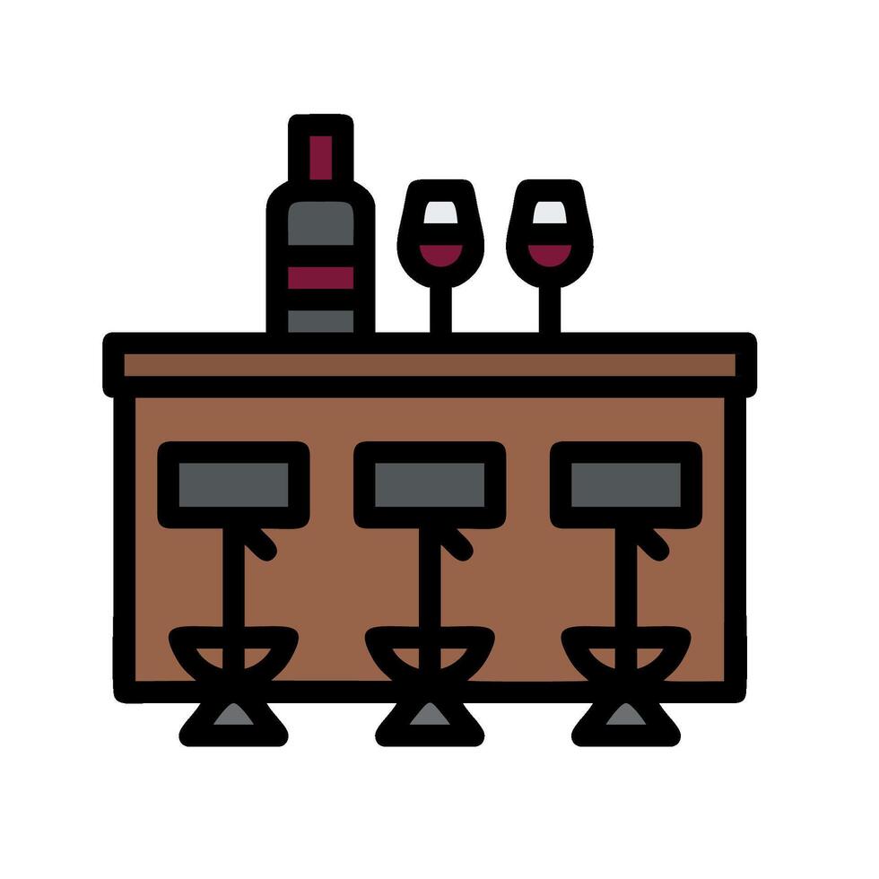 Wine bar bar icon illustration vector