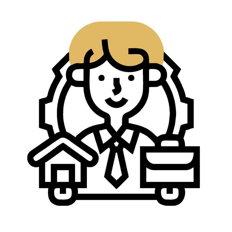 A man with a house and a briefcase vector