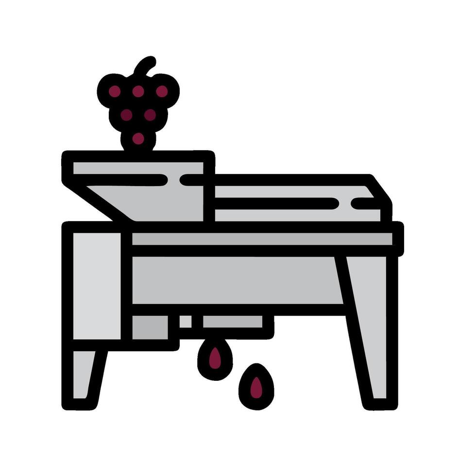 A machine with grapes on it and a table vector