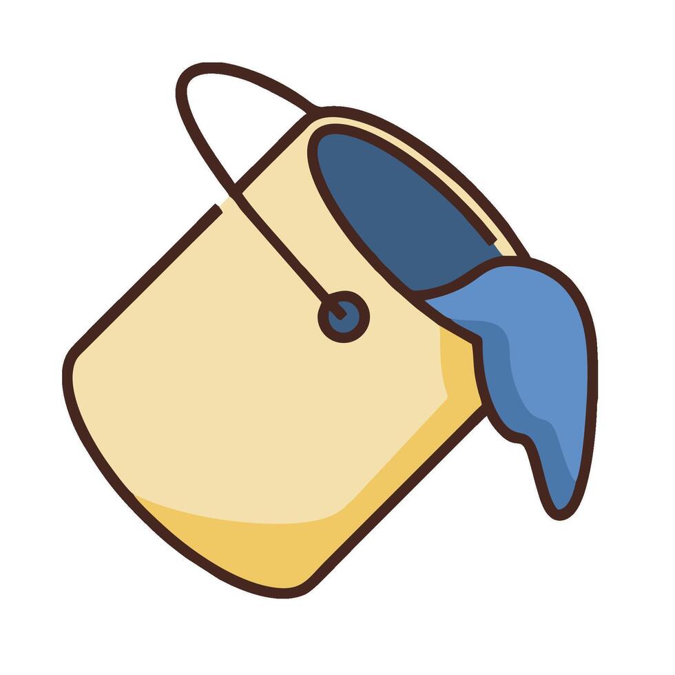 A bucket with a blue cloth inside vector