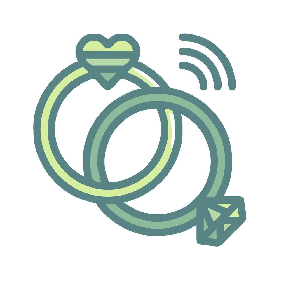 A ring with a heart and a diamond on it vector