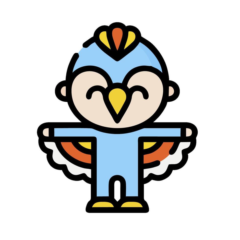A cartoon bird with a blue hat and orange beak vector