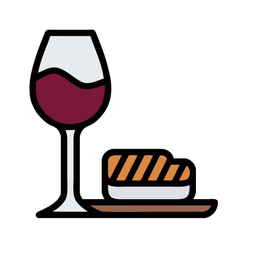 Wine glass and cheese icon illustration vector