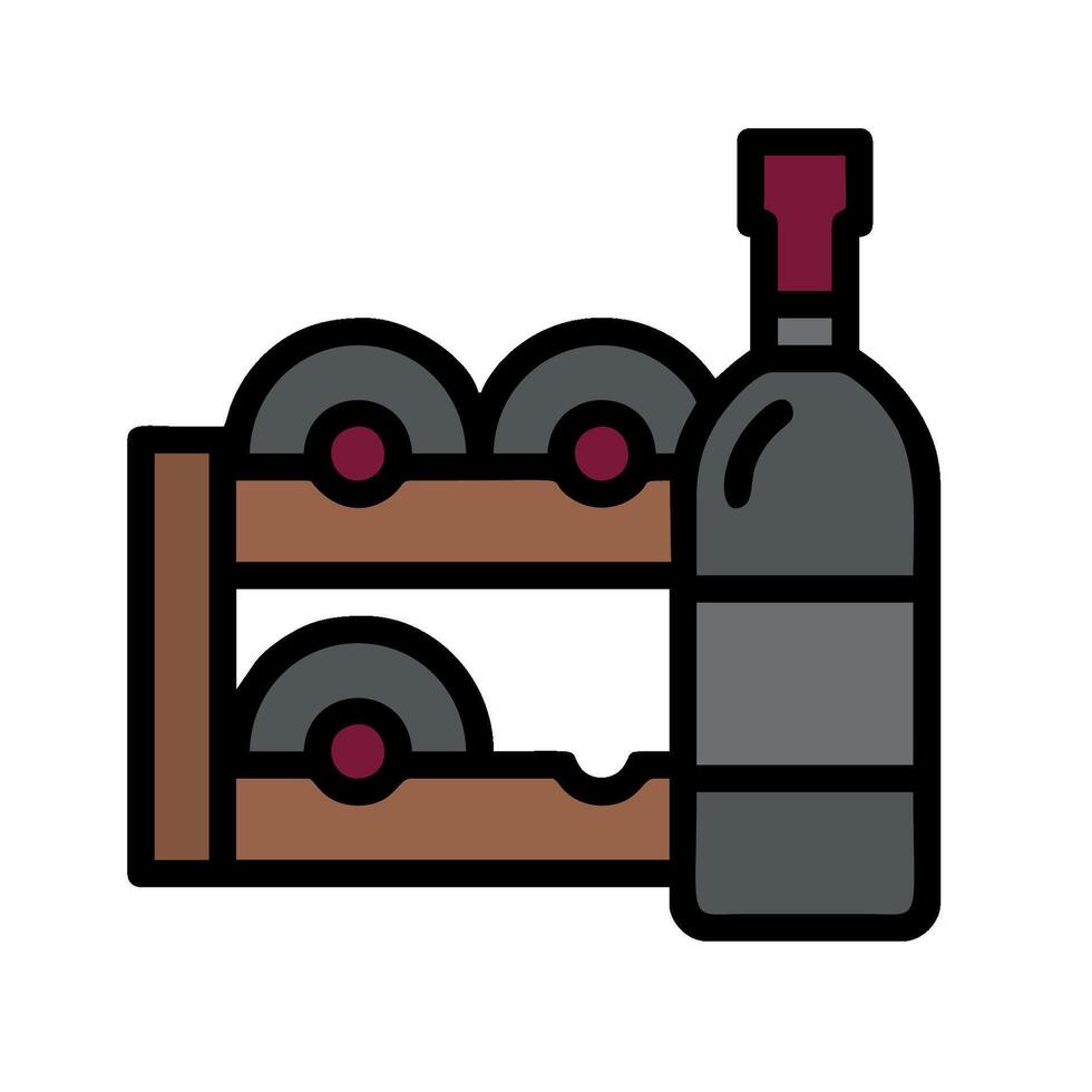 Wine bottle and wine rack icon illustration vector