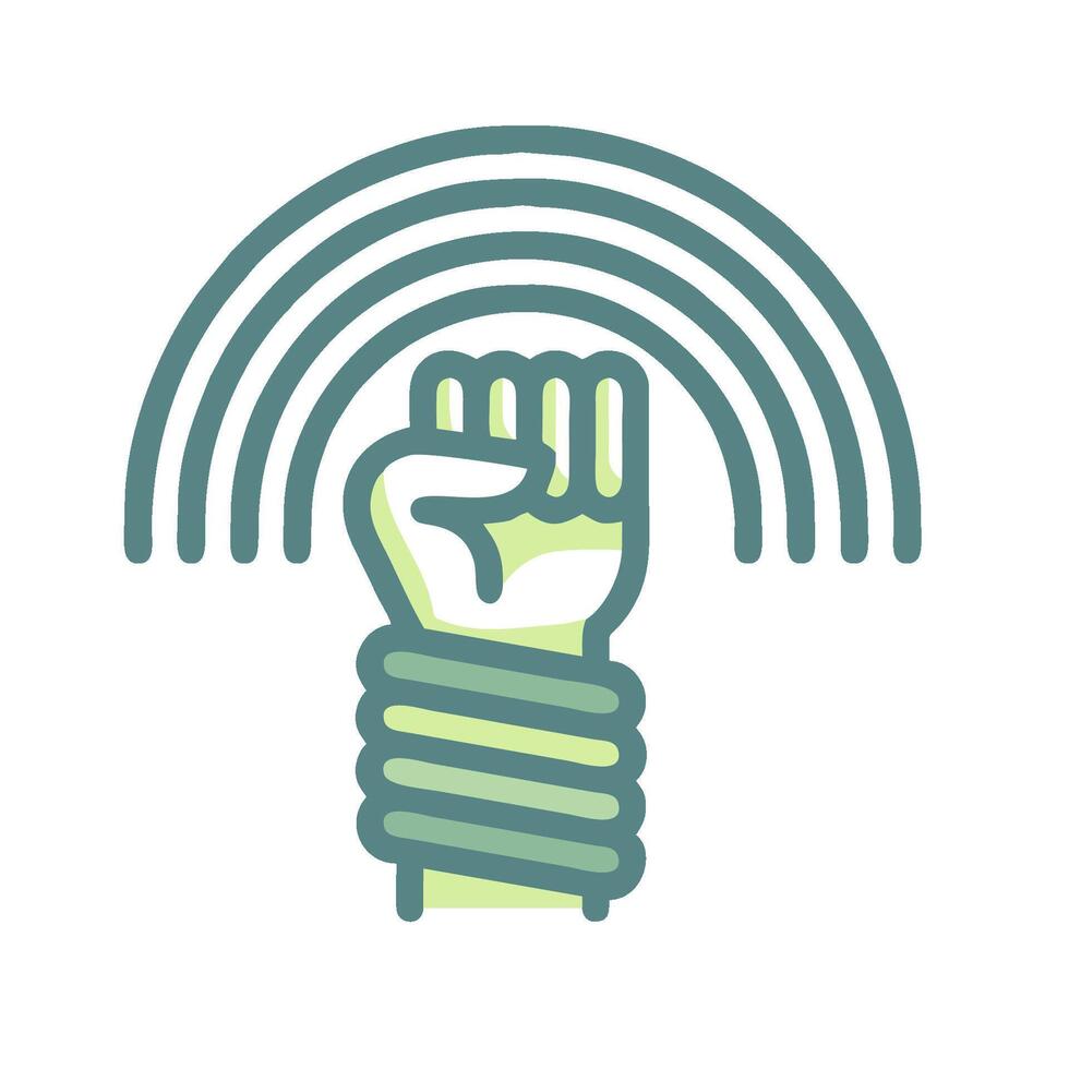 A fist with a rainbow in the middle vector