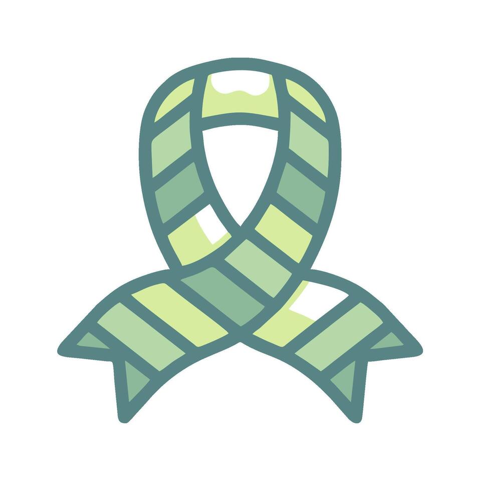 A green ribbon icon on a white background vector