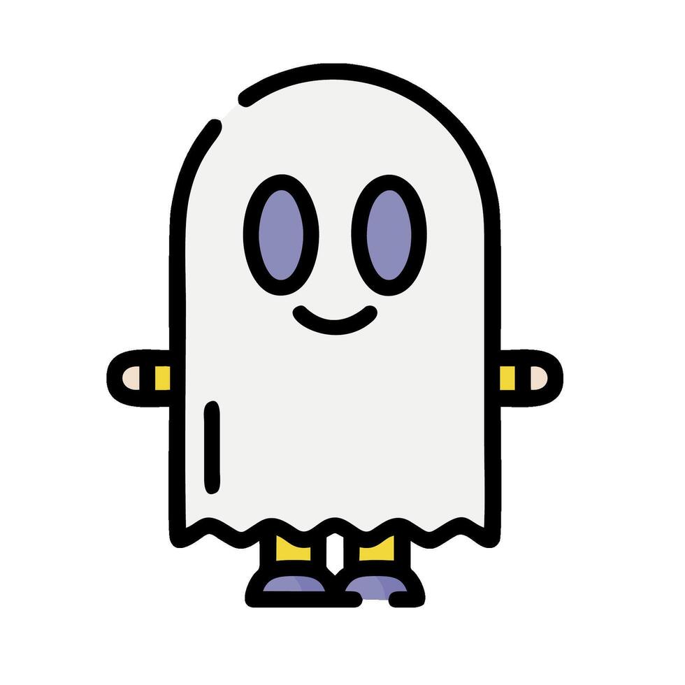 A cartoon ghost with a smile on its face vector