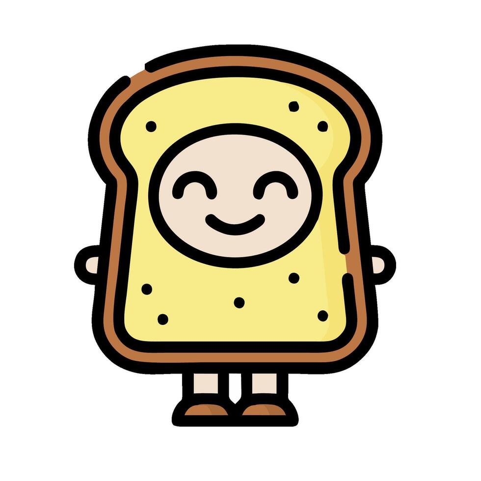 A cartoon slice of bread with a smile on it vector