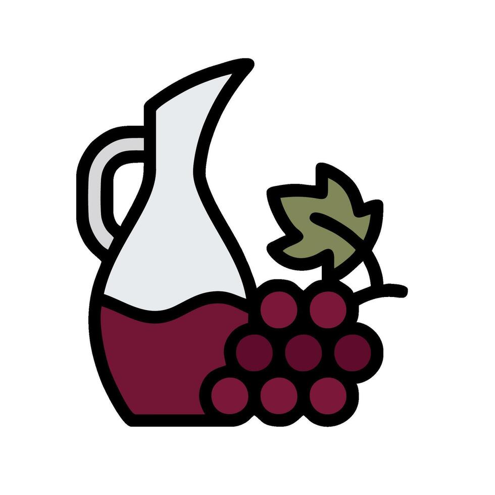 A jug of red wine and grapes on a white background vector