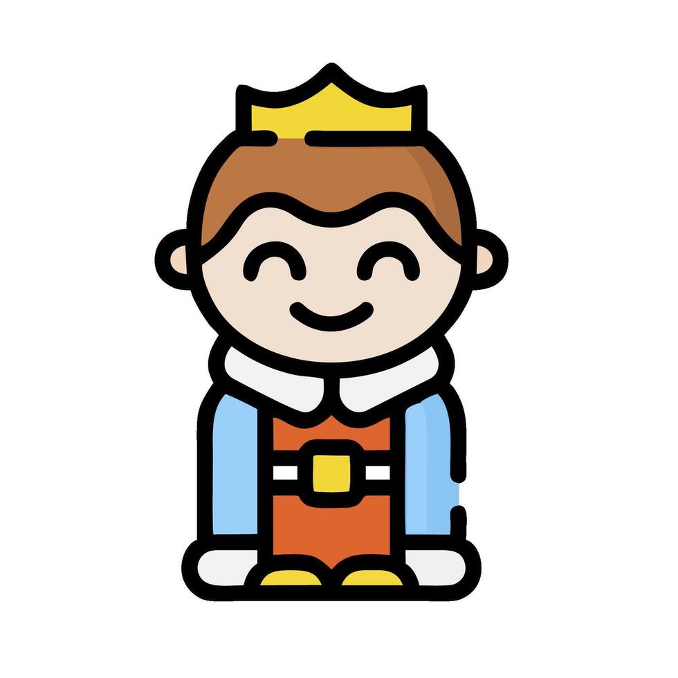 A cartoon character with a crown on his head vector