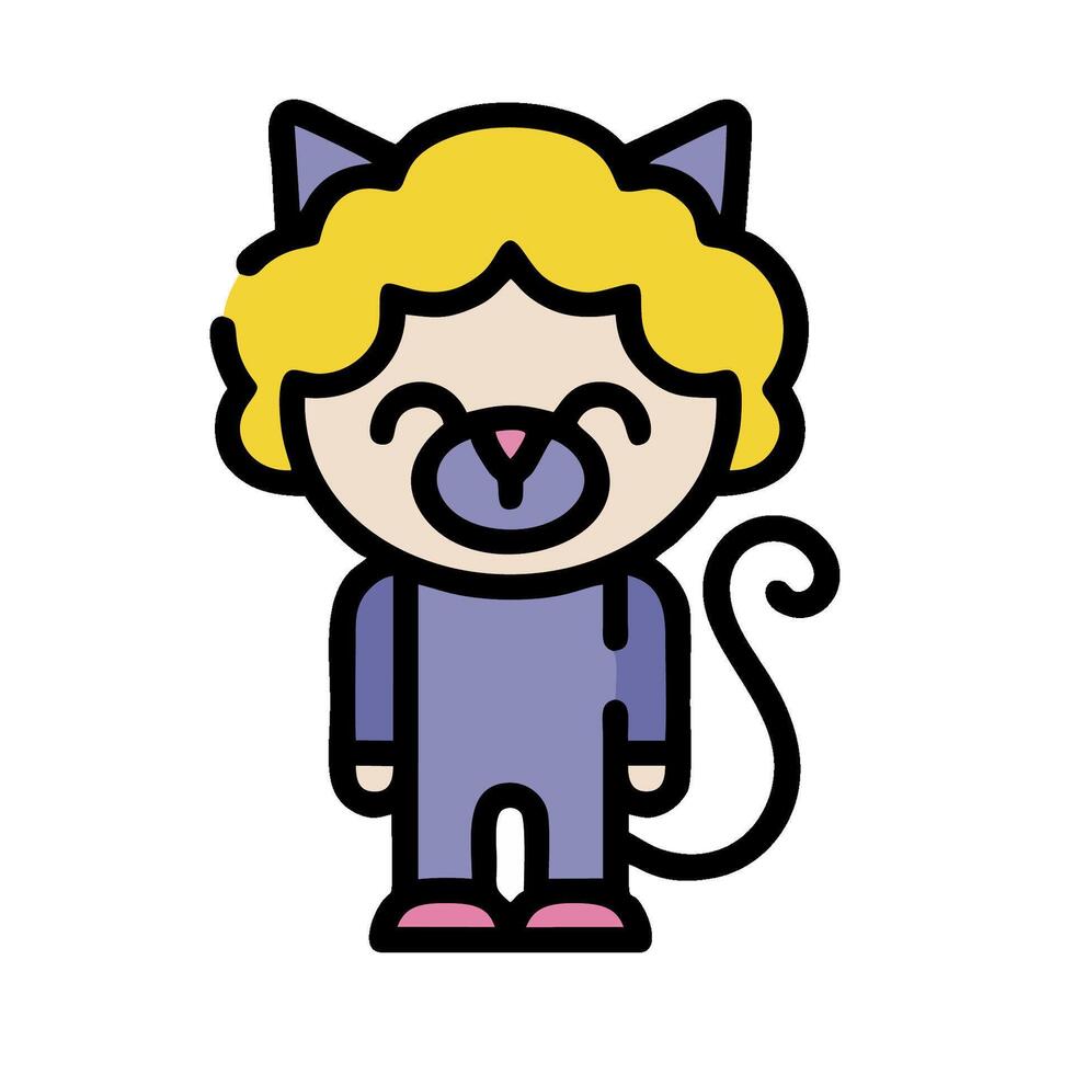 A cartoon character with a cat's head vector
