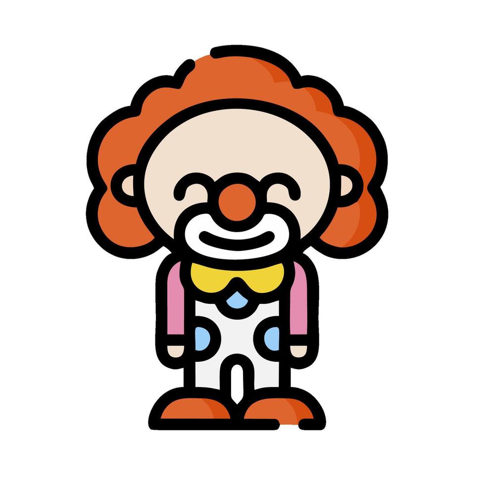 A cartoon clown with a red nose and a white shirt vector