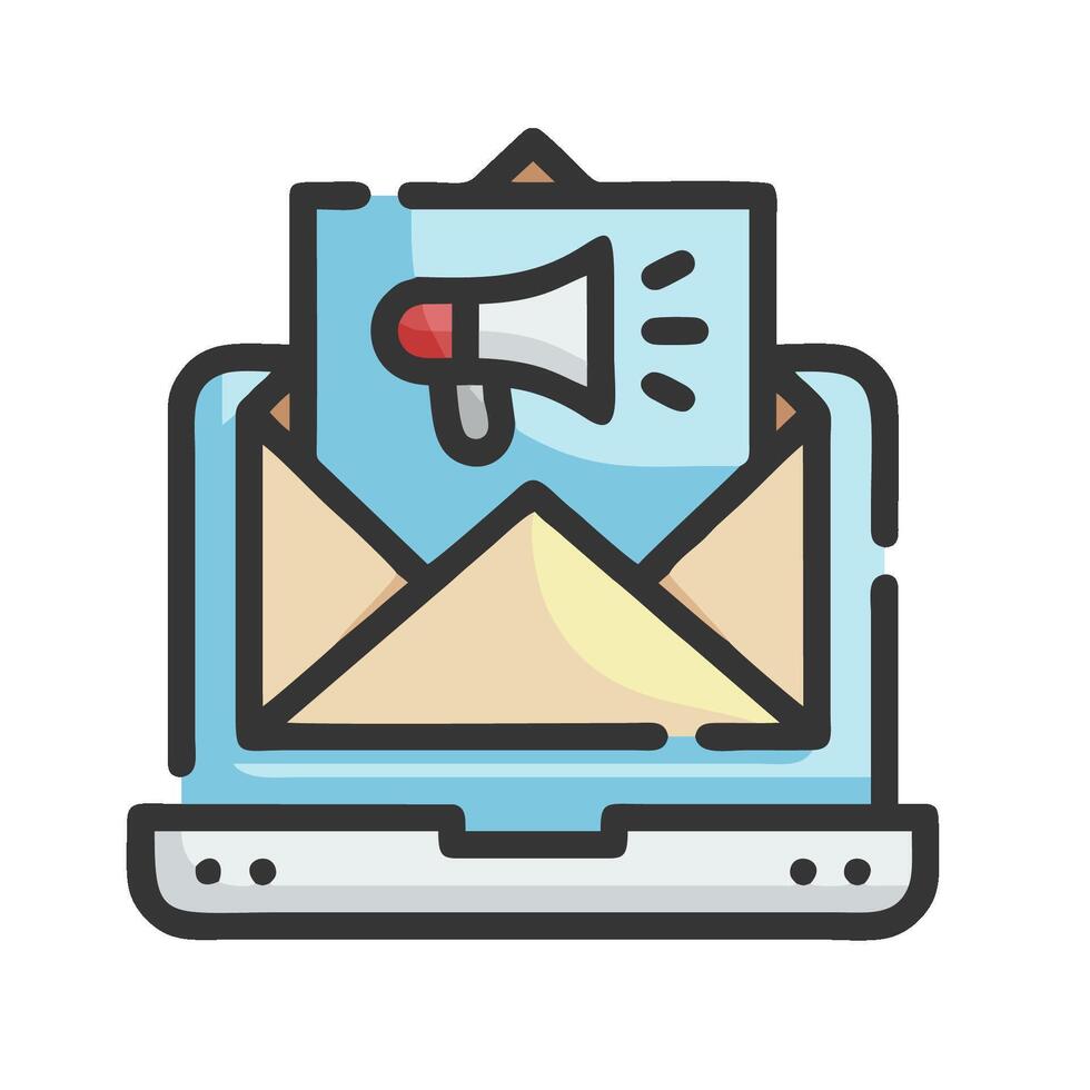 Email marketing icon with megaphone and envelope vector