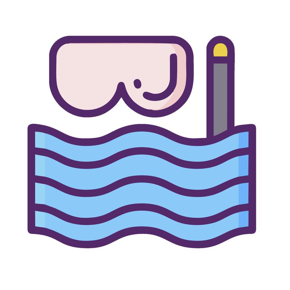 A pair of goggles and a pen in the water vector
