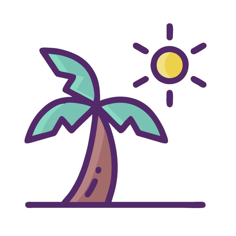 A palm tree with a sun in the background vector