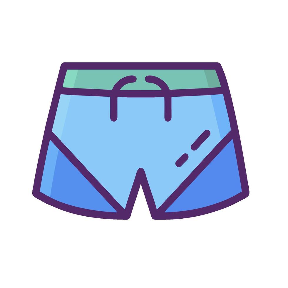 A pair of shorts with a blue and green color vector