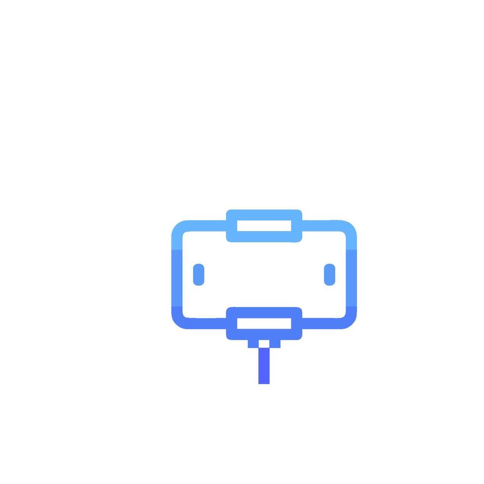 A blue and white icon of a phone charging vector